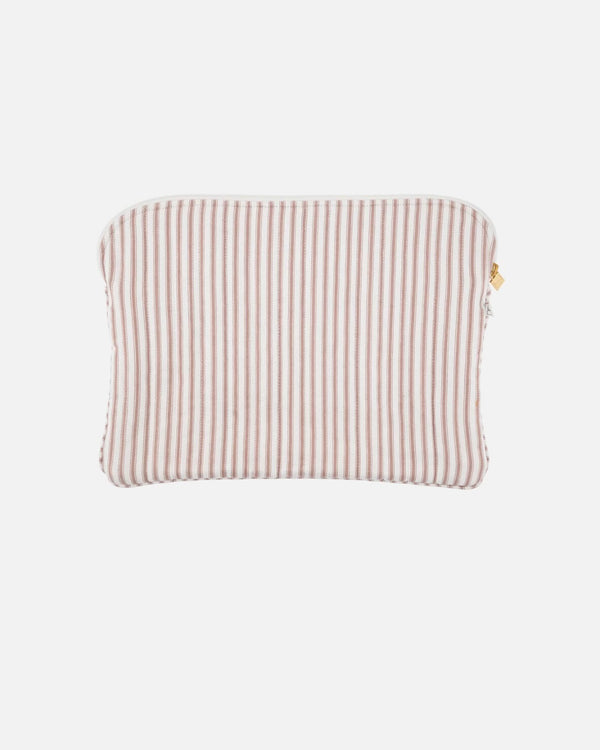 Bon Dep Ticking Stripe Mac Cover - Dusty Pink