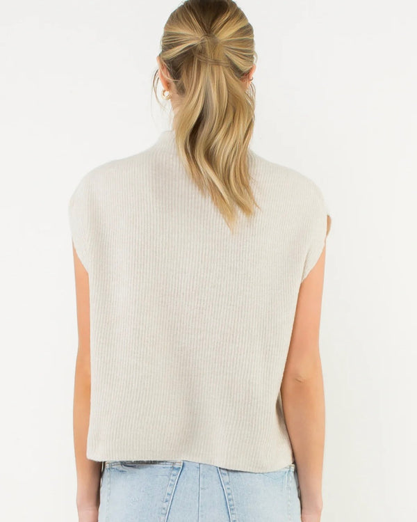 THML Sleeveless Mock Neck Knit Top