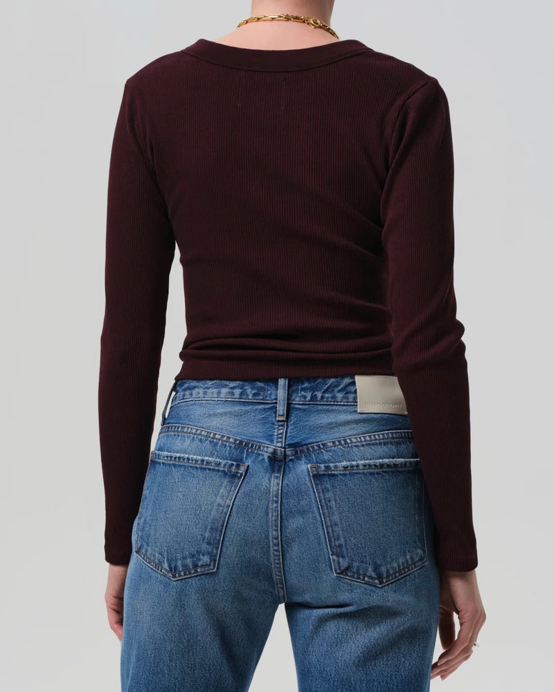 Citizens of Humanity Varra Henley in Mahogany