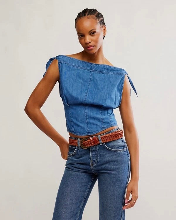 Free People Louie Indigo Top