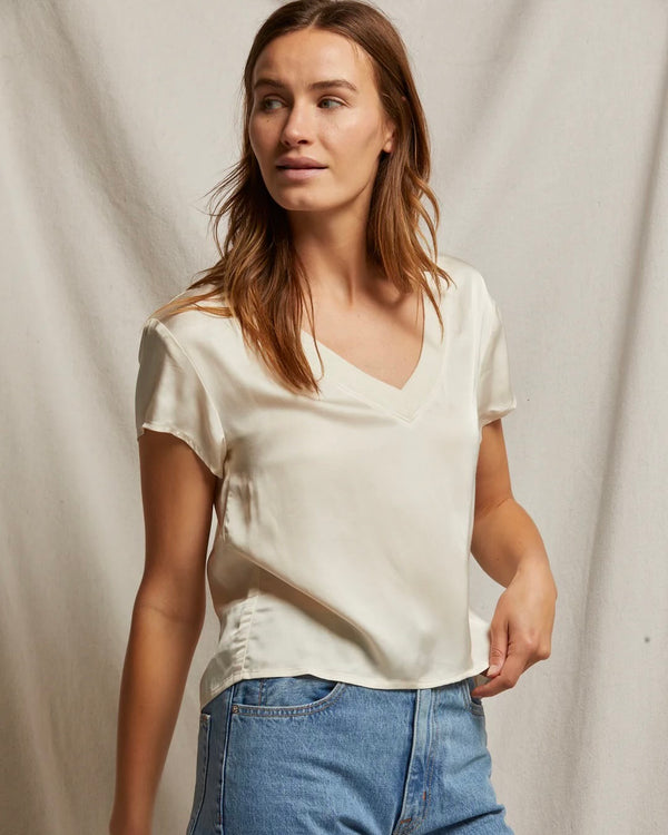 PWT Amelie Satin V Neck Tee