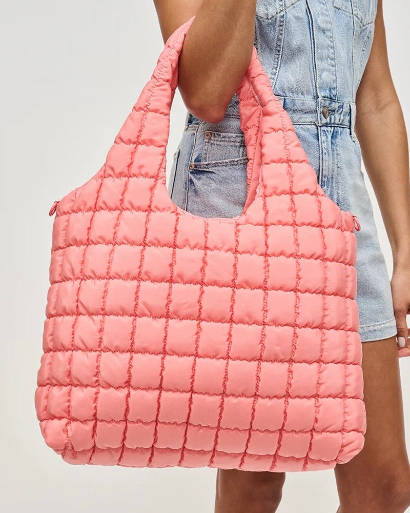 Sol and Selene Elevate Quilted Puffer Nylon Hobo
