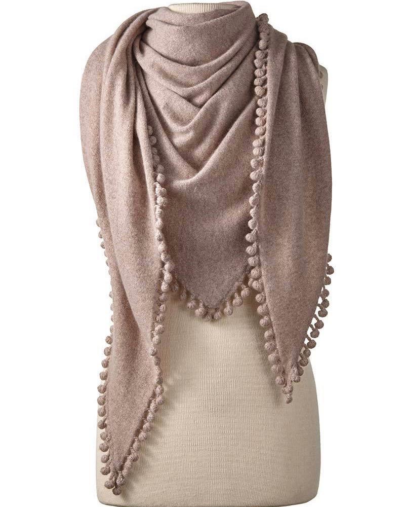 Captiva Cashmere Pom Pom Triangle Wrap