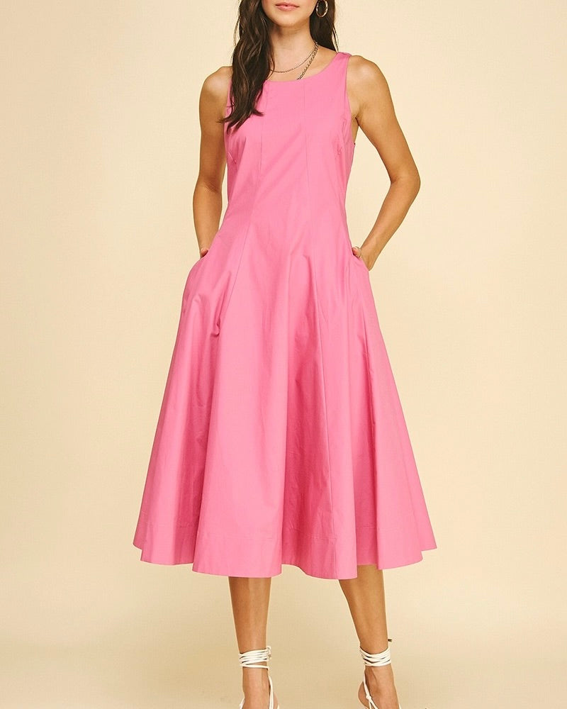 PINCH Fitted Bodice Flare Midi Dress – Monelle Vermont