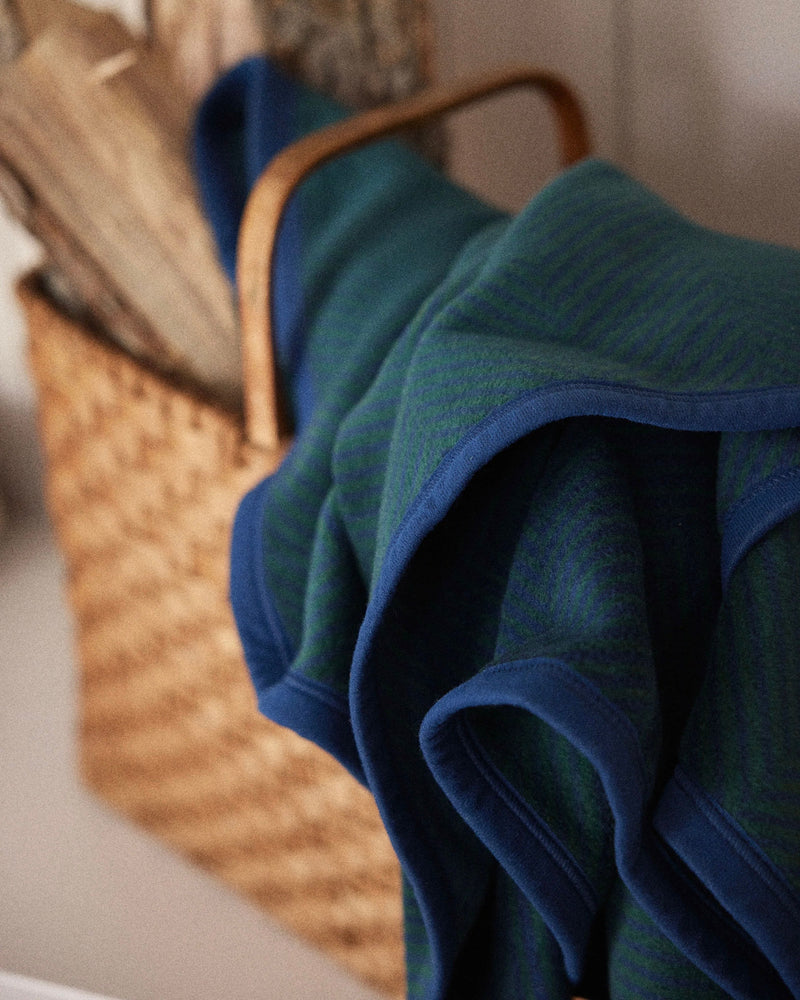 Harborview Herringbone Blue Spruce Blanket