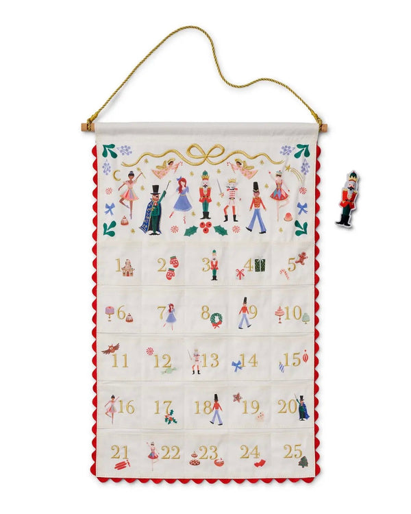 Rifle Paper Co. Nutcracker Embroidered Hanging Advent Calendar