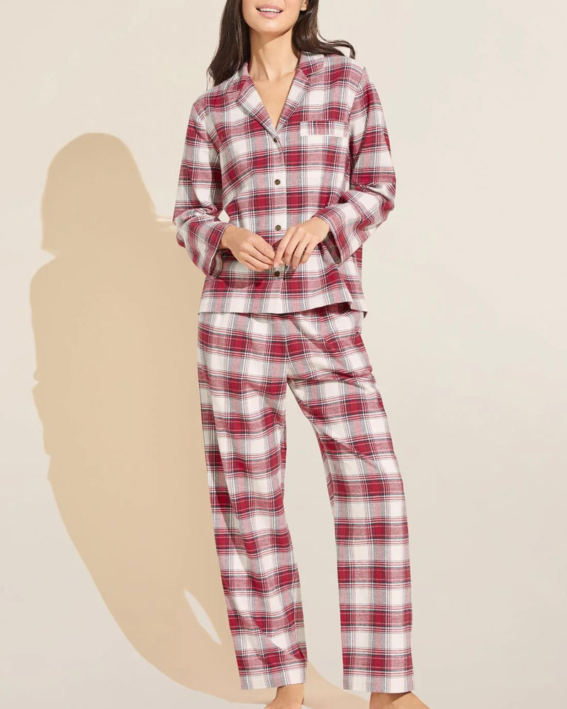 Eberjey Flannel Long PJ Set