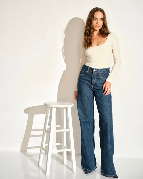 Susana Monaco Scoop Front Longsleeve Top