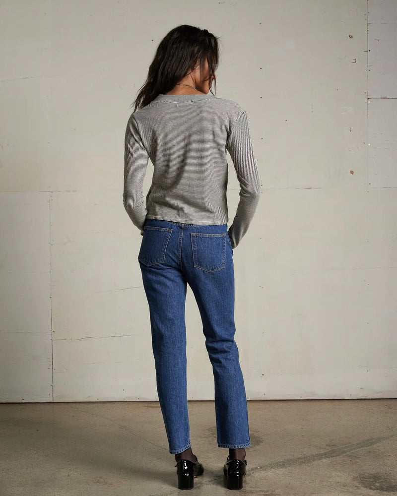 PWT Fiona Stripe Jersey V-Neck Long Sleeve