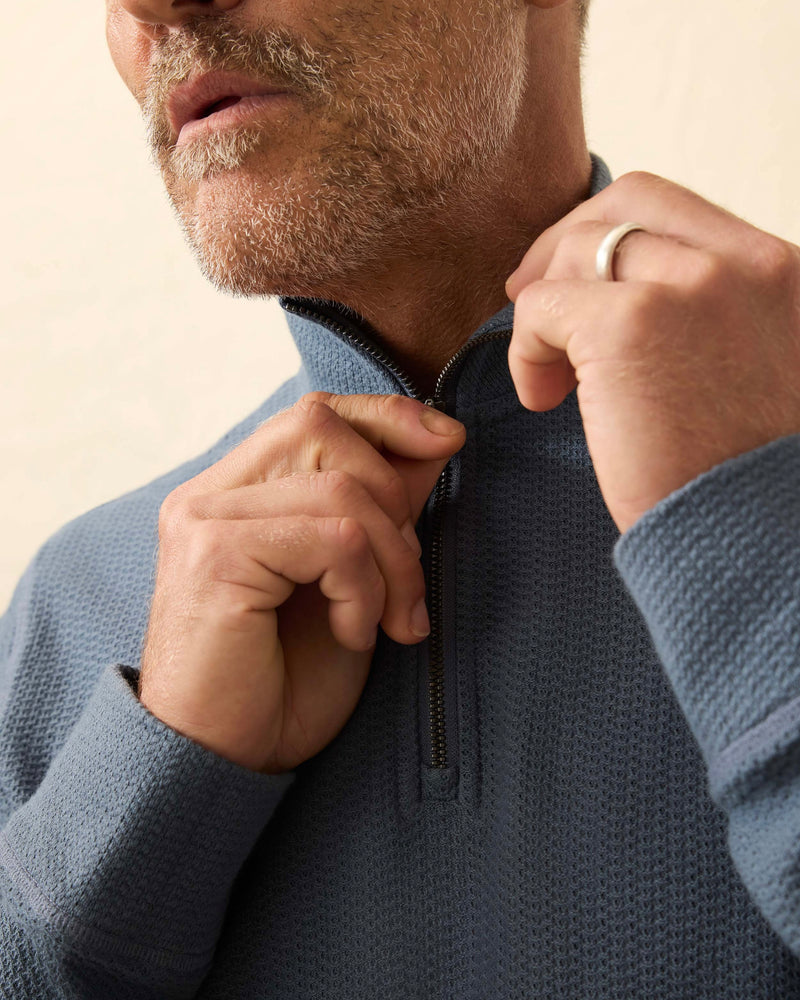 Faherty Mens Textured Knit Quarter Zip