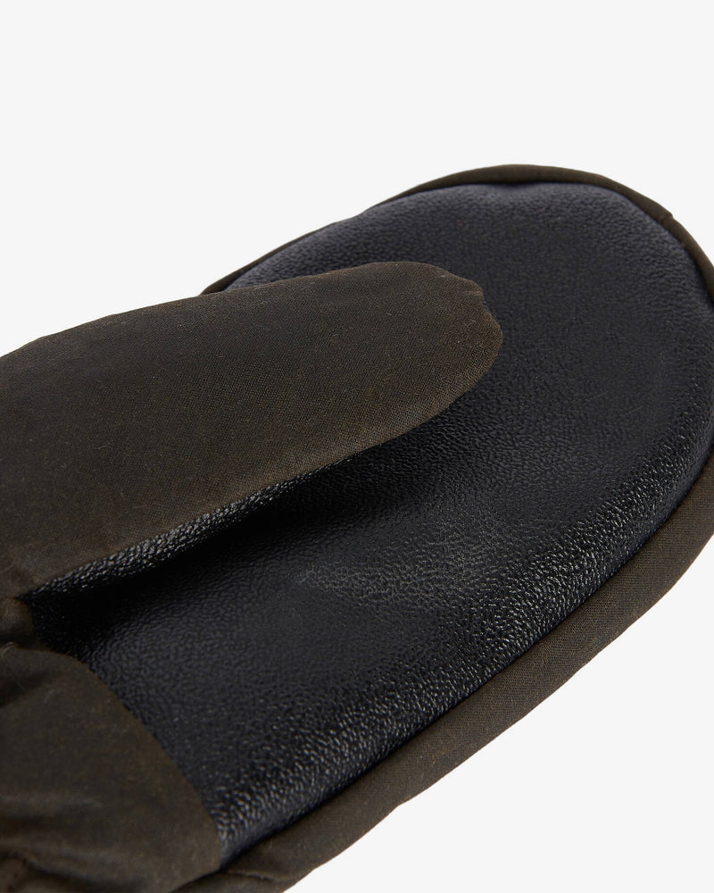 Barbour Wax Mittens with Fur Trim