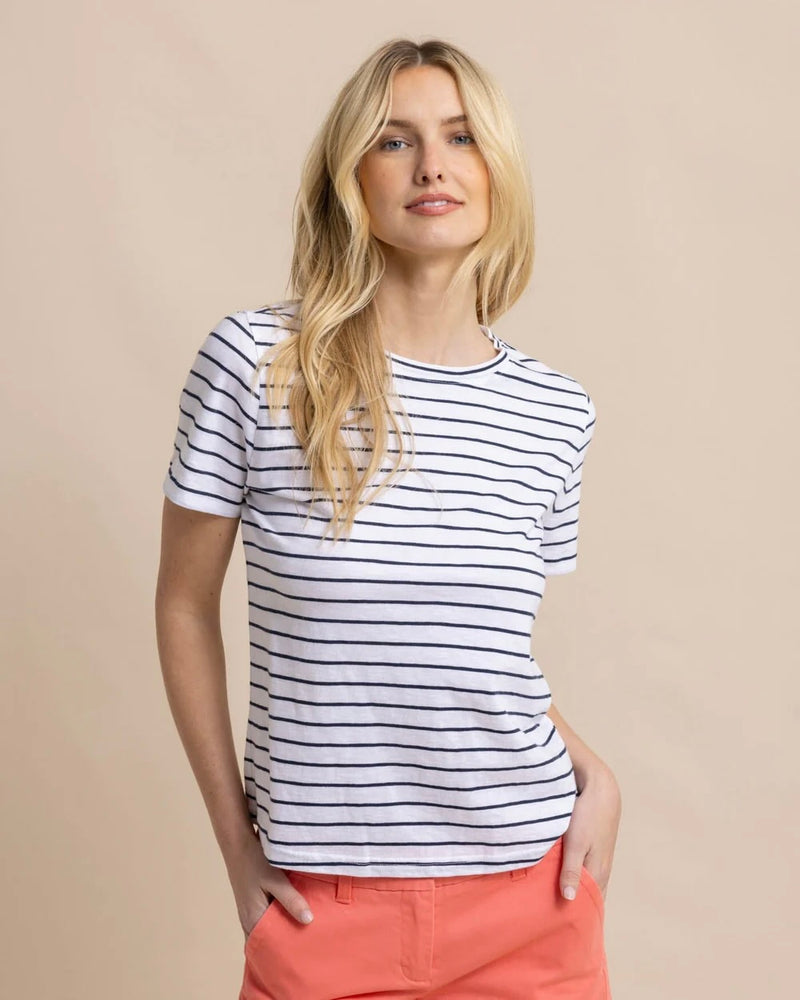 Southern Tide SF Stripe Crew Neck Tee