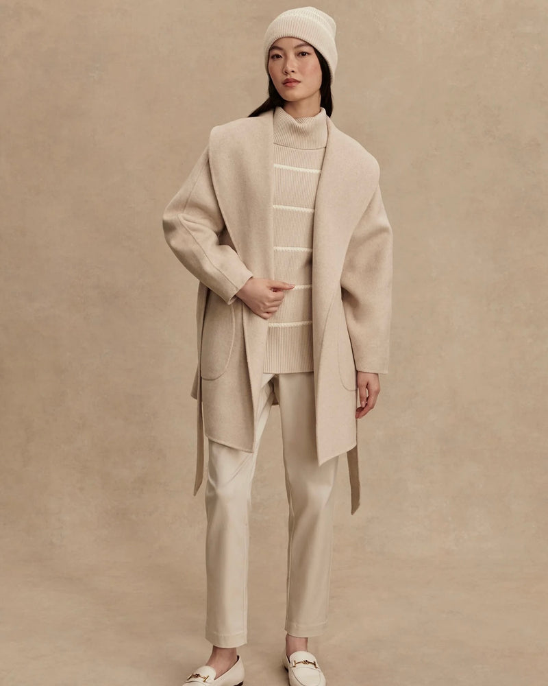 Varley Edgemere Wrap Jacket in Pumice Stone Marl