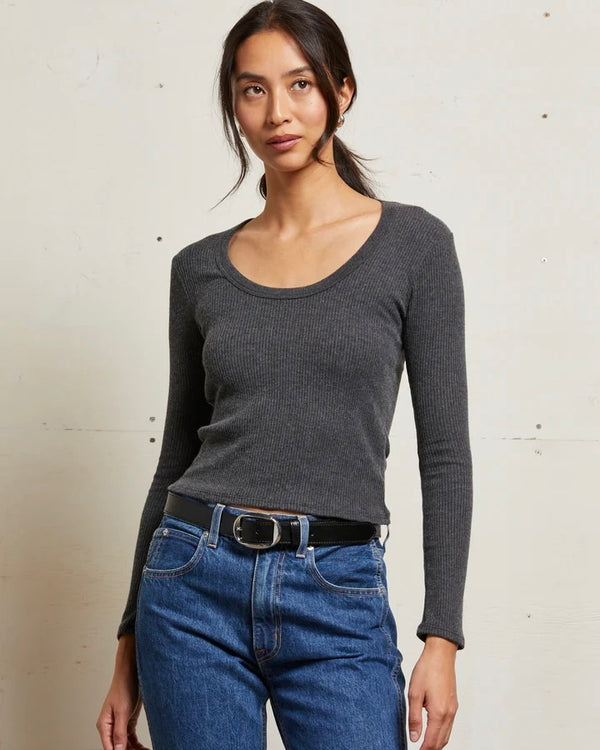 PWT Josie Sweater Rib Long Sleeve U Neck