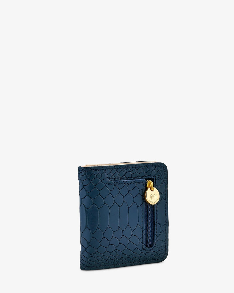 Gigi Embossed Python Mini Folding Wallet