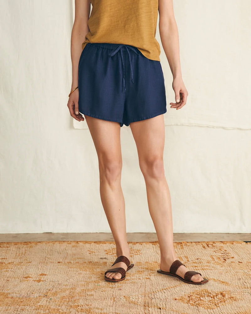 Faherty Laguna Linen Tie Waist Short