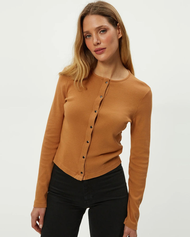 Michael Stars Trixie Crew Neck Snap Cardigan