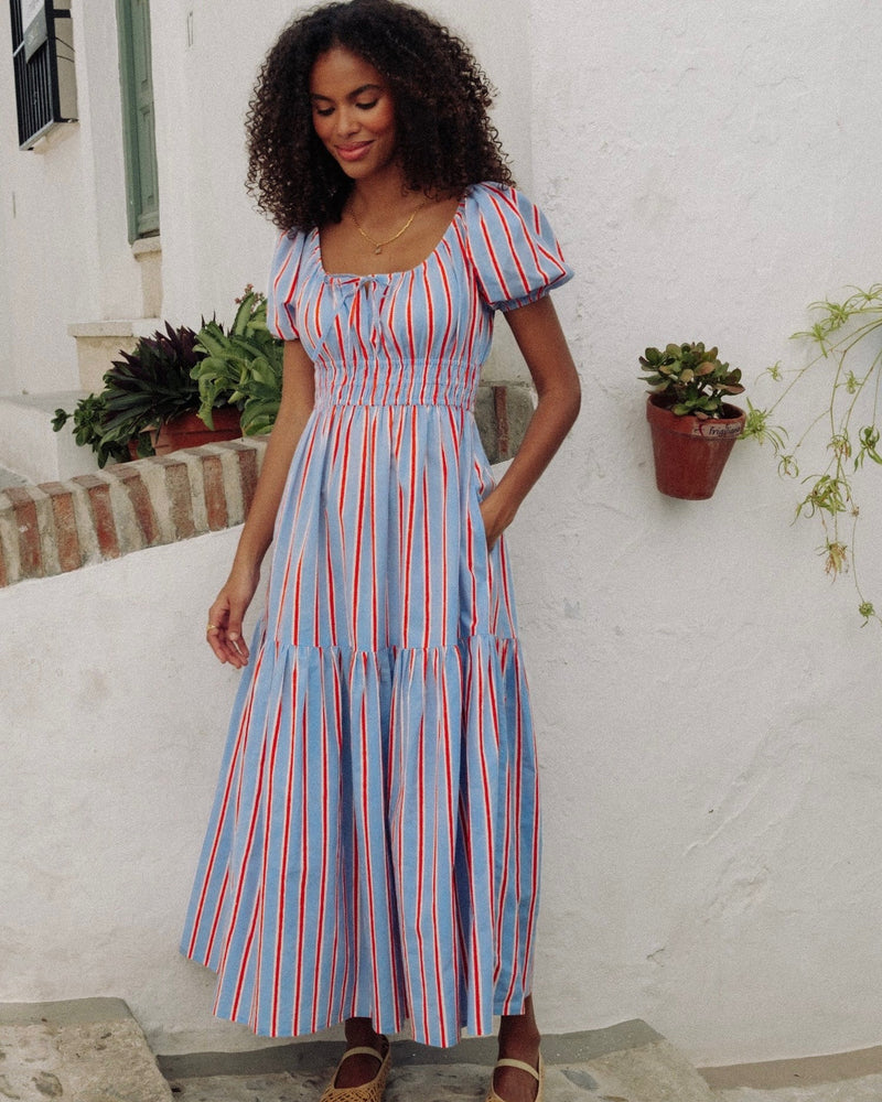 Pink City Prints Katie Dress Poet Stripe