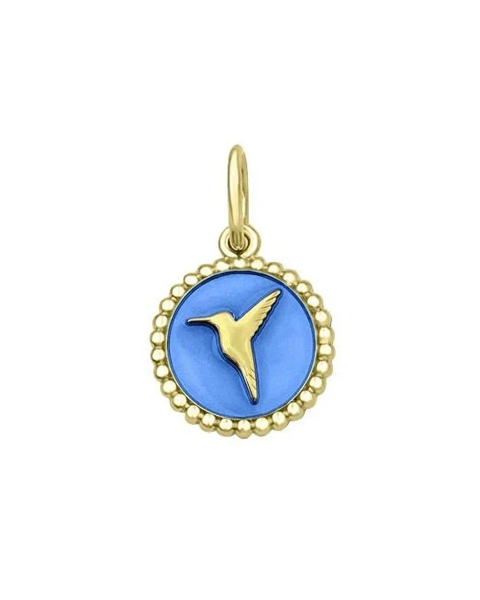 LOLA Hummingbird Periwinkle/All Gold Pendant 19mm
