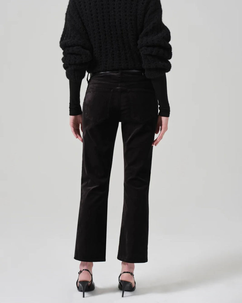 Citizens of Humanity Isola Cropped Trouser Velvet in Black