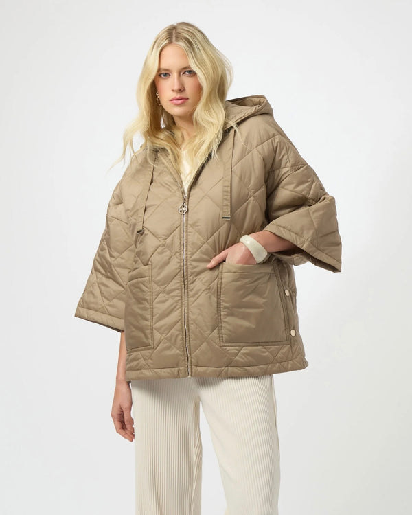 Joseph Ribkoff Woven Diamond Quilt Hooded Jacket