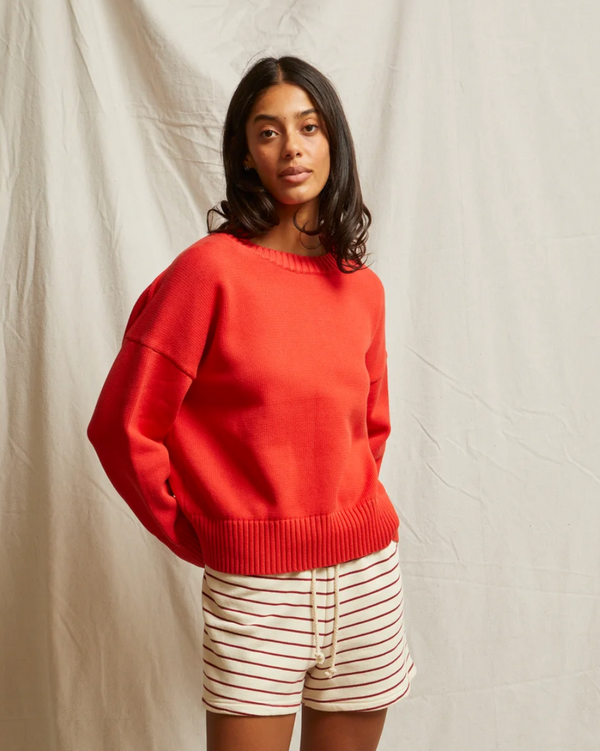 PWT Janet Cotton Sweater in Poppy Red