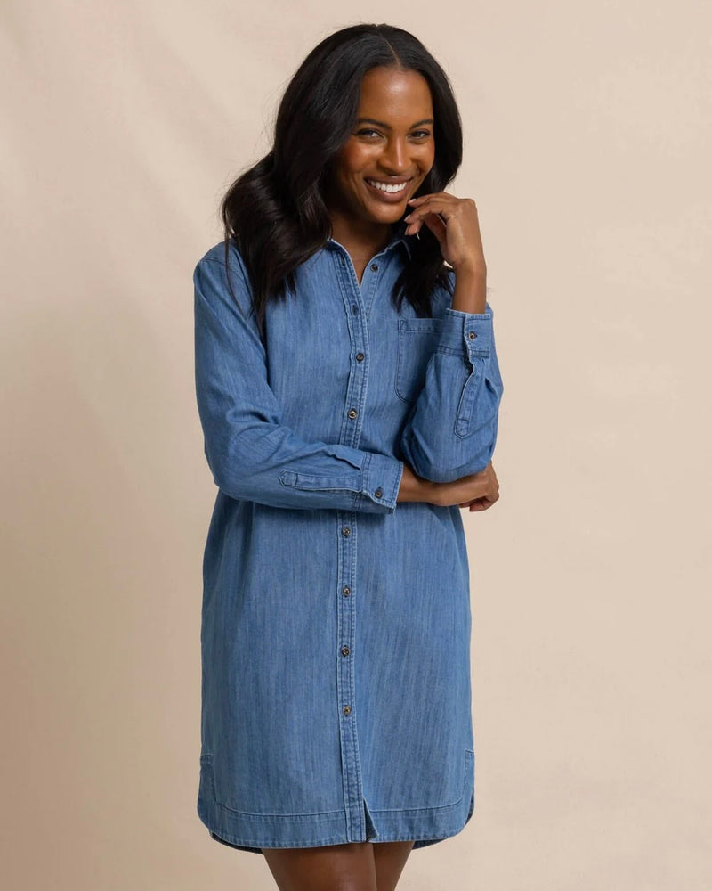 Long sleeve denim shirt dress best sale