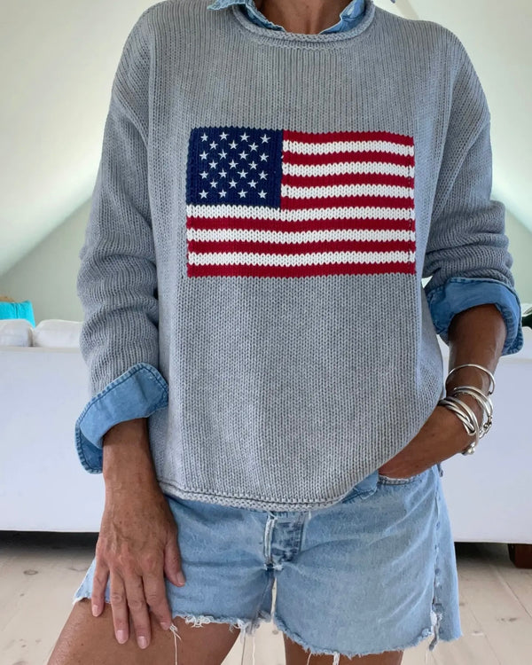 Chloe Roll Neck Flag Sweater