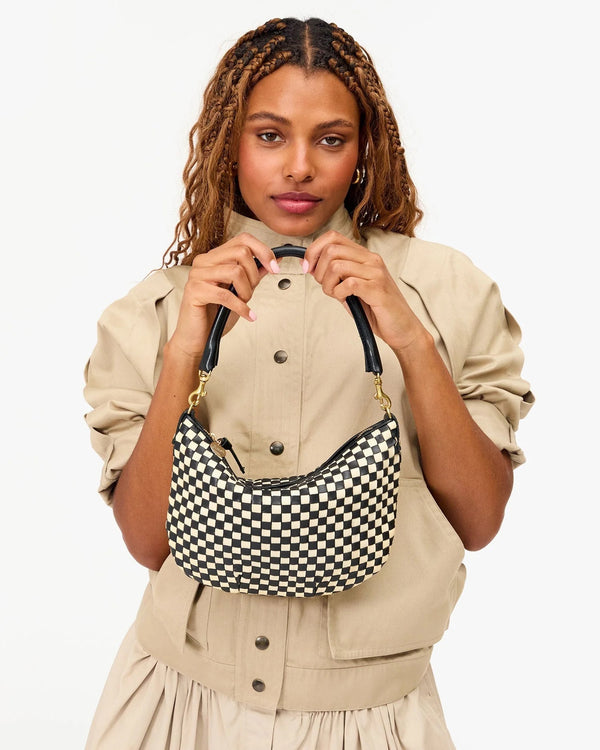 Clare V. Petit Moyen Messenger - Black/Cream