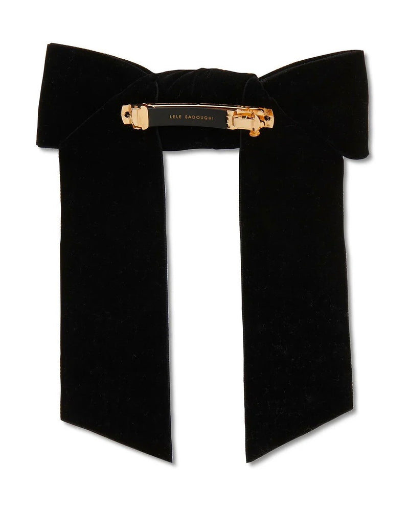 Lele Sadoughi Shirley Crystal Pebble Bow in Jet