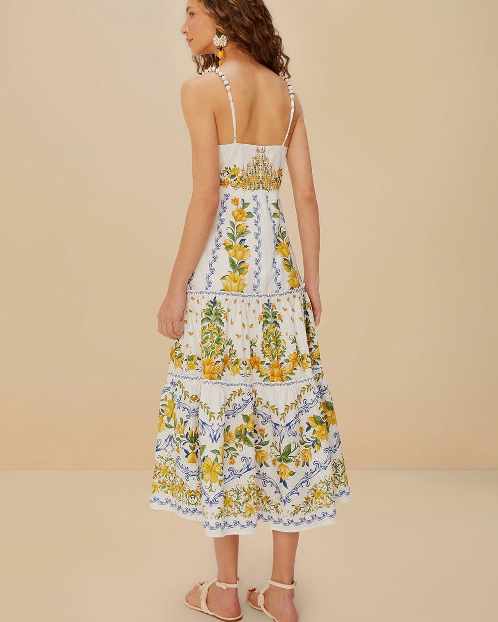 Farm Rio Sicily Off-White Midi Dress – Monelle Vermont