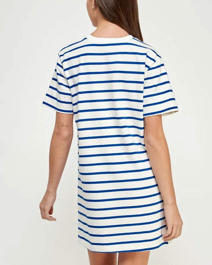 Burlington Harbor Marina Striped Tee-Shirt Dress