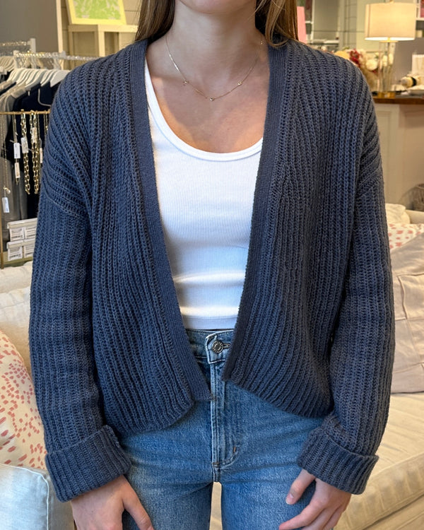 Wooden Ships Ribbed Cropped Cardigan