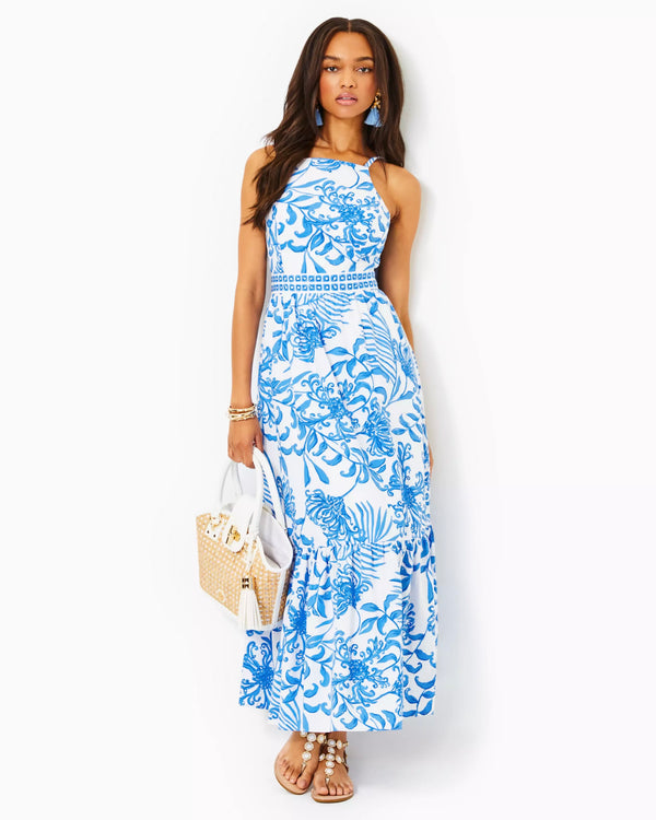 Lilly Pulitzer Charlese Cotton Halter Maxi Dress