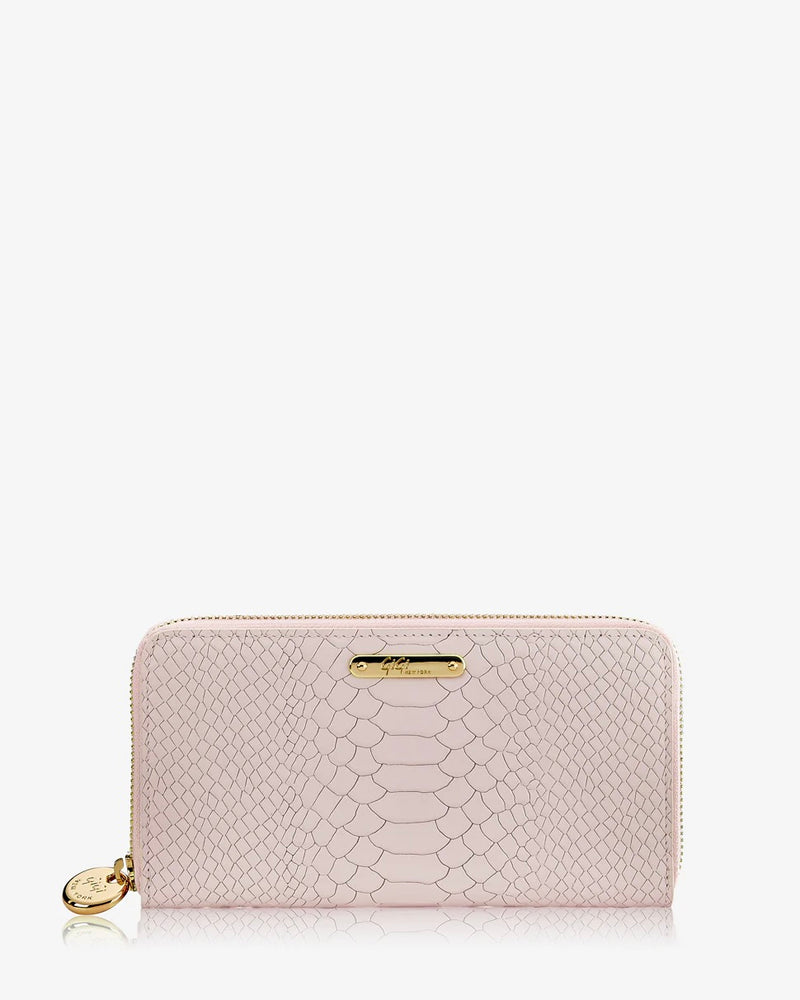 Gigi Python Embossed Large Zippered Wallet