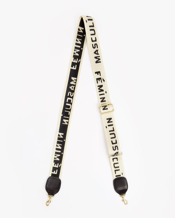 Clare V. Adjustable Crossbody Strap - Natural/Black