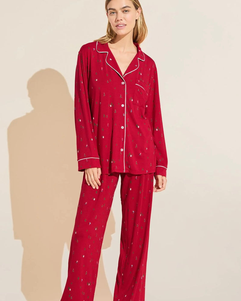 Eberjey Holiday Gisele Printed Long PJ Set