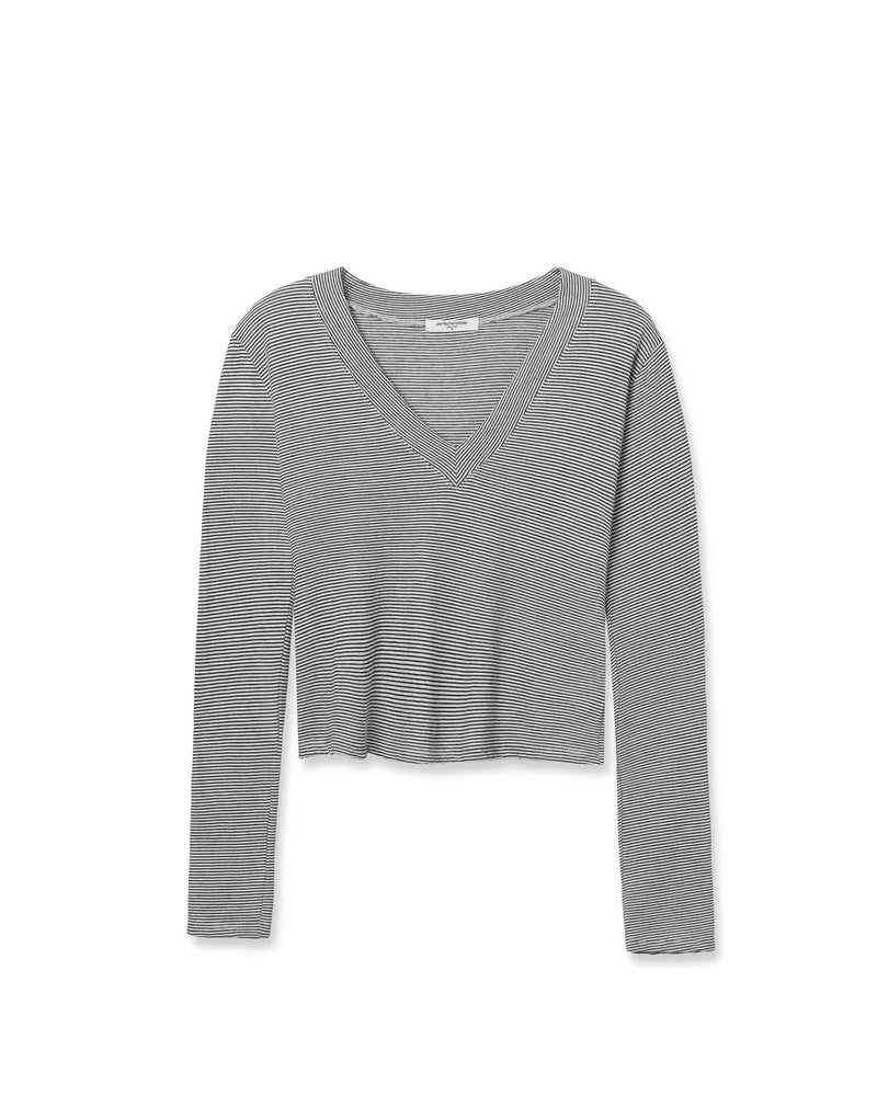 PWT Fiona Stripe Jersey V-Neck Long Sleeve