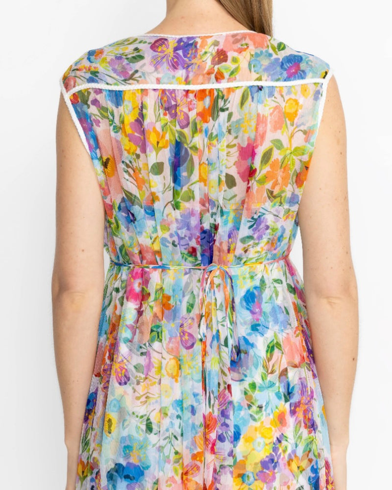 johnny was dylane maxi dress Johnny Was Jade 100% Silk - Dylane Floral Silk Maxi Dress Small