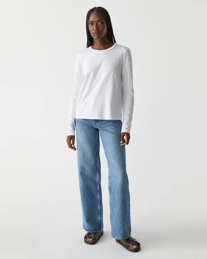 (取寄) マイケル スターズ レディース クラリッサ ロング スリーブ ティー Michael Stars women Clarissa Long Sleeve Tee Cobblestone Clarissa Long Sleeve Tee