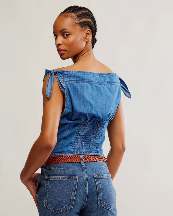 Free People Louie Indigo Top