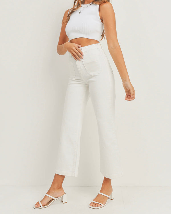JBD Patch Pocket Wide Leg in Off White