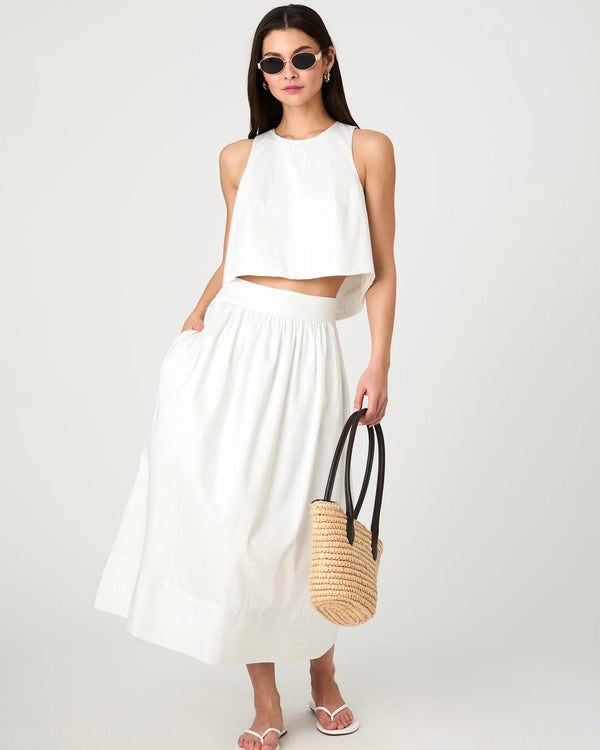 French Connection Pinstripe Poplin Maxi Skirt