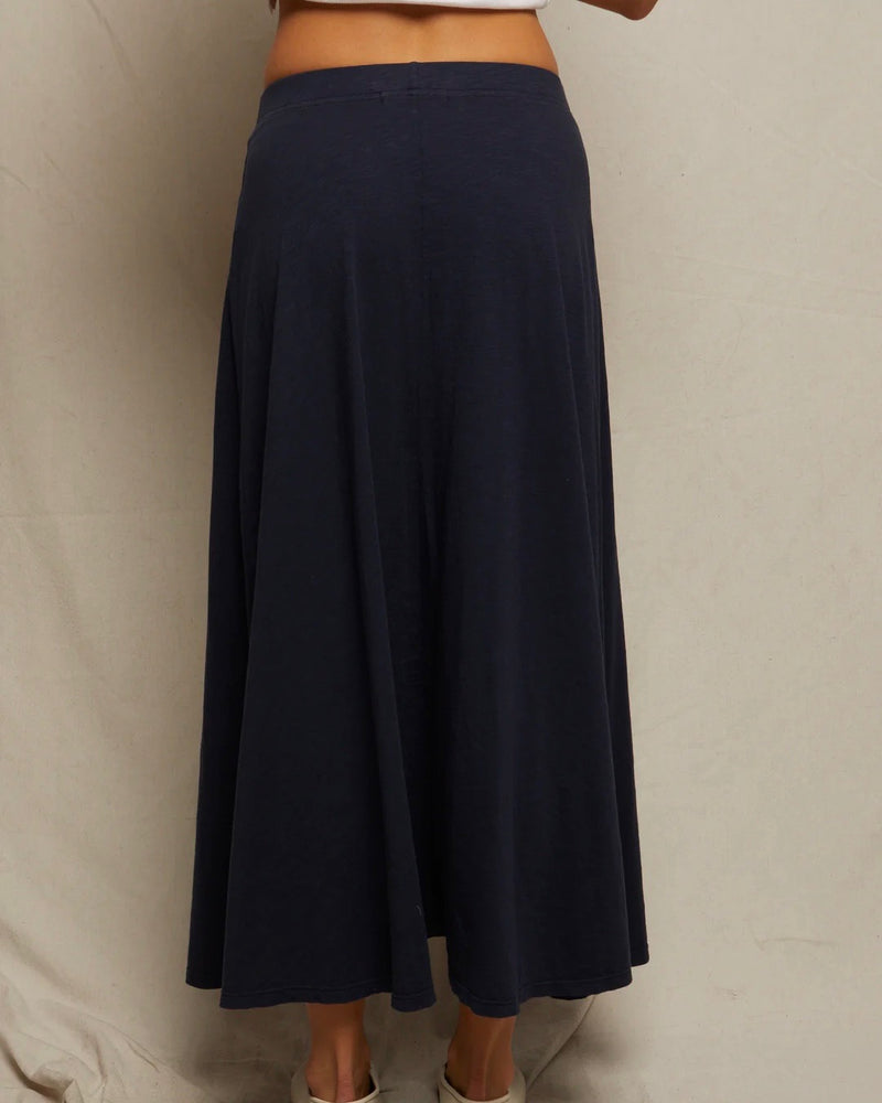 PWT Liza Slub Jersey Skirt in Navy