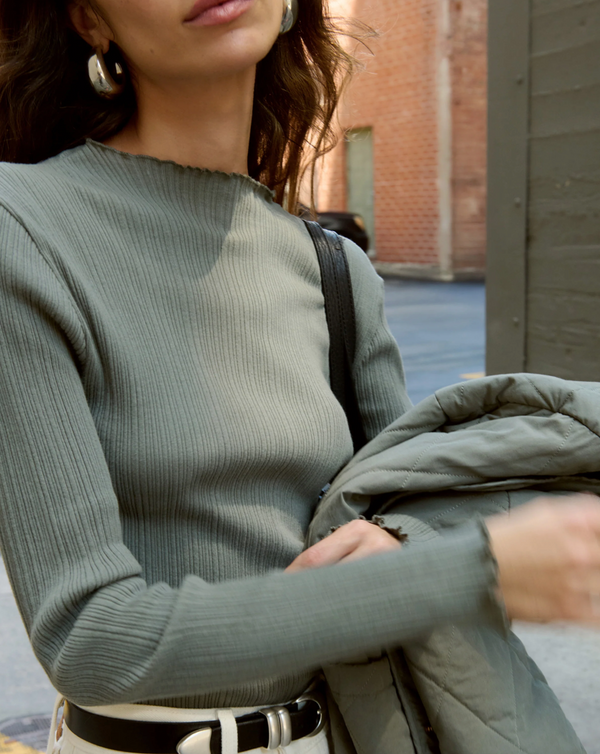 Nation LA Brenna Mock Neck Top