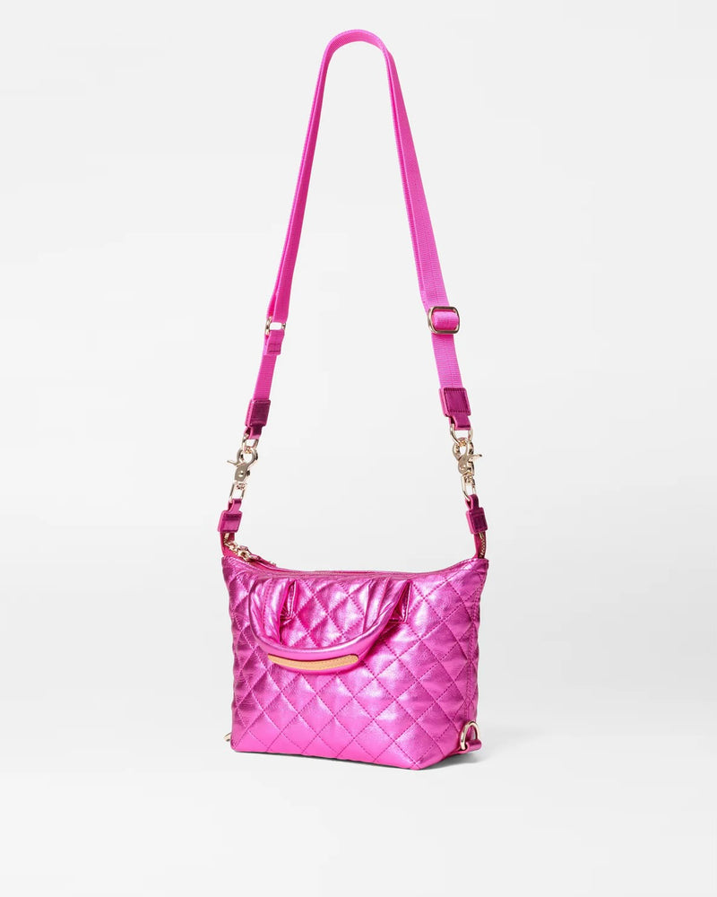 MZ Wallace Hot Pink Metallic Leather Micro Sutton