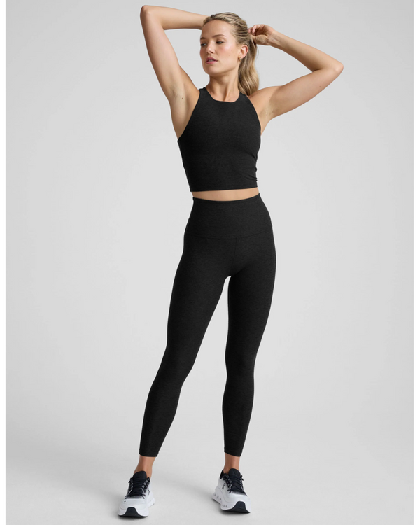 Beyond Yoga Spacedye Caught in the Midi High Waisted Legging in Darkest Night