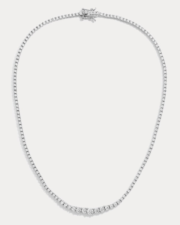 Gradient Amina Tennis Necklace - Silver