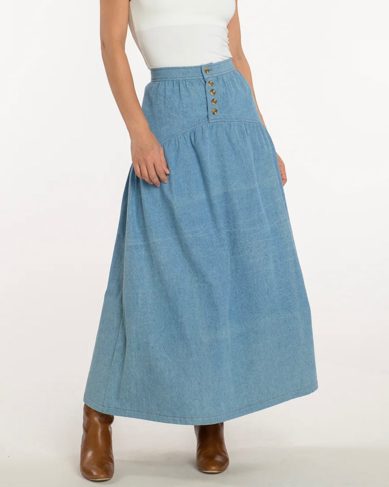 Elizabeth James Phoebe Skirt in Denim