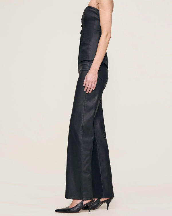 DL1961 Karmine Refined Wide Leg 31" in Coated Black
